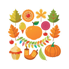 Autumn Thanksgiving Vector design illustration template