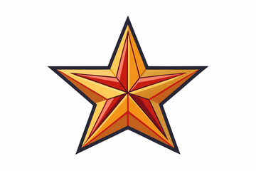 A Single Five-Pointed Star with Gold and Red Color Gradient