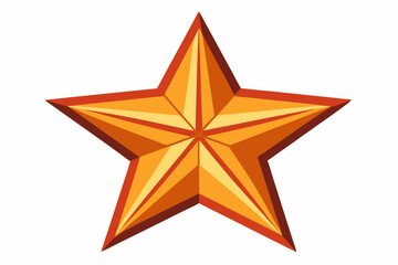 Obraz premium A five-pointed star with orange and red hues, isolated on a white background