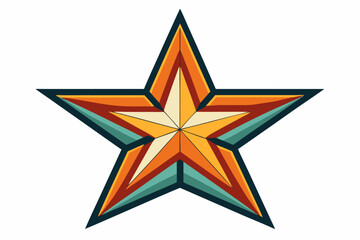 Obraz premium Five-pointed Star with Geometric, Retro Design and Color Palette