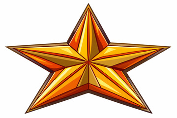 Obraz premium Golden Five-Pointed Star with Orange and Yellow Hues