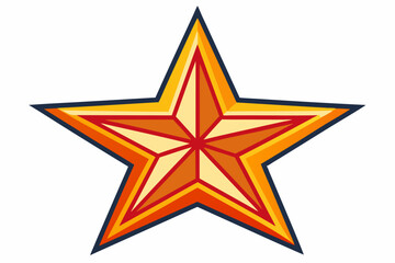 Obraz premium A Multicolored Five-Pointed Star with a Dark Blue Outline