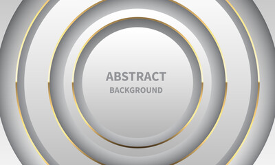 Abstract luxury white gold line circle geometric design modern background vector