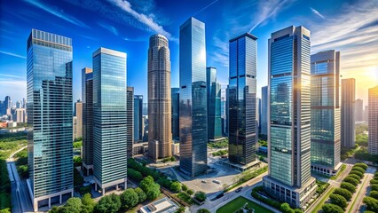 A Symphony of Steel and Glass: An Aerial Perspective of a Modern Metropolis  Generative AI
