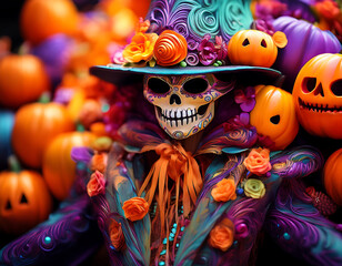  Playful Halloween Costume Detail- A close-up shot highlighting the vibrant and playful _1(239)