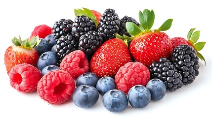 Fresh Berries: Strawberries, Raspberries, Blackberries, and Blueberries - Photo
