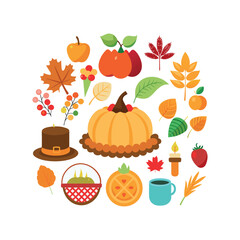 Autumn Thanksgiving Vector design illustration template