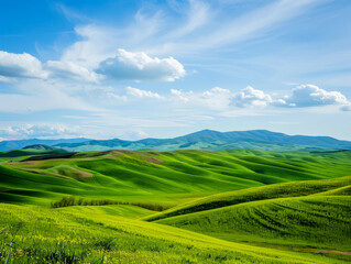 Fototapeta premium A professional man smiles while reviewing important papers in a stylish office environment
