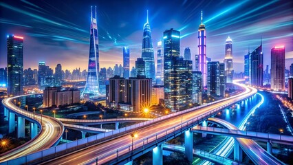 Obraz premium A Futuristic Cityscape Where Technology and Design Intertwine generative AI