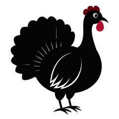 black turkey vector silhouette illustration