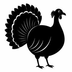 black turkey vector silhouette illustration