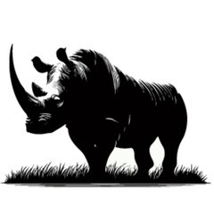 Fototapeta premium Rhino silhouette, Rhino vector.