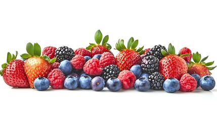 Obraz premium Fresh Berries Mix Photo - Strawberries, Raspberries, Blueberries and Blackberries