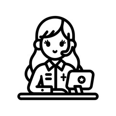 Customer service woman avatar icon
