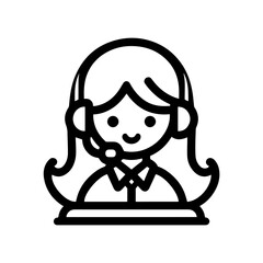 Customer service woman avatar icon