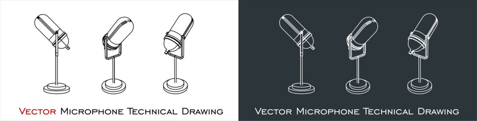 vector Radio microphone blueprint