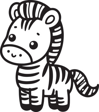 recommend clip art: A cute zebra line art design.