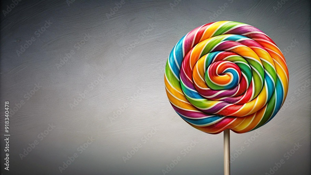 Poster a vibrant and dynamic visual representation of a swirling lollipop ai generated