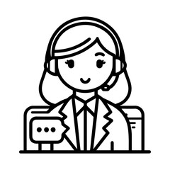 Customer service woman avatar icon
