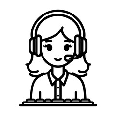 Customer service woman avatar icon