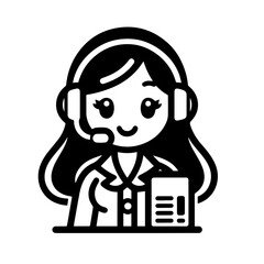 Customer service woman avatar icon