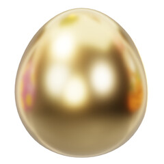 Gold Easter egg. Cute cartoon 3D beautiful painted eggs for Easter egg hunt or egg decorating. Happy Easter day festival. Spring holiday