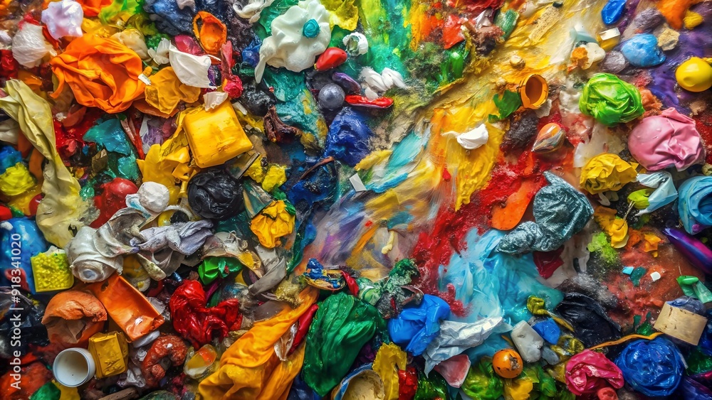 Poster a symphony of colors: a vibrant visual representation of waste sorting generative ai