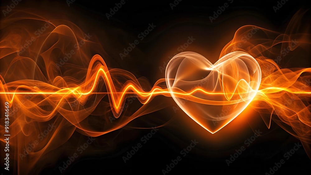 Poster abstract ekg with a twist of halloween generative ai