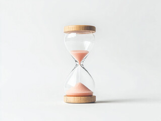 Naklejka premium Time Running Out - Hourglass on Isolated White Background