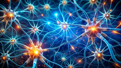 Electric Webs of the Nervous System: An Abstract Depiction of Guillain-Barr? Syndrome  AI generated