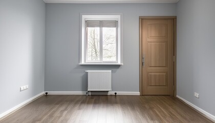 Fototapeta premium Empty room with door and radiator