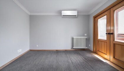 Empty room with door and radiator