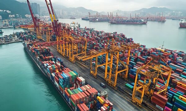 cargo ship in port