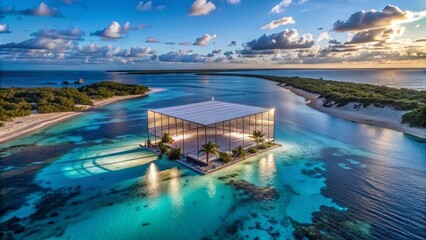 Obraz premium Ephemeral Dreams: A Holographic Glimpse into the Fyre Festival Collapse AI generated