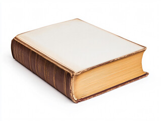 Obraz premium Minimalist Closed Book on White Background - Literature Concept