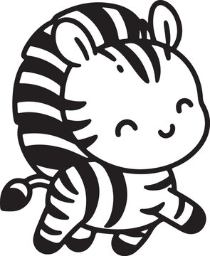 recommend clip art: A cute zebra line art design.