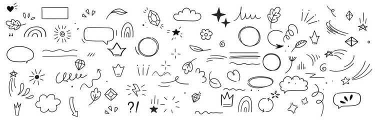 Cute Doodle pen line elements