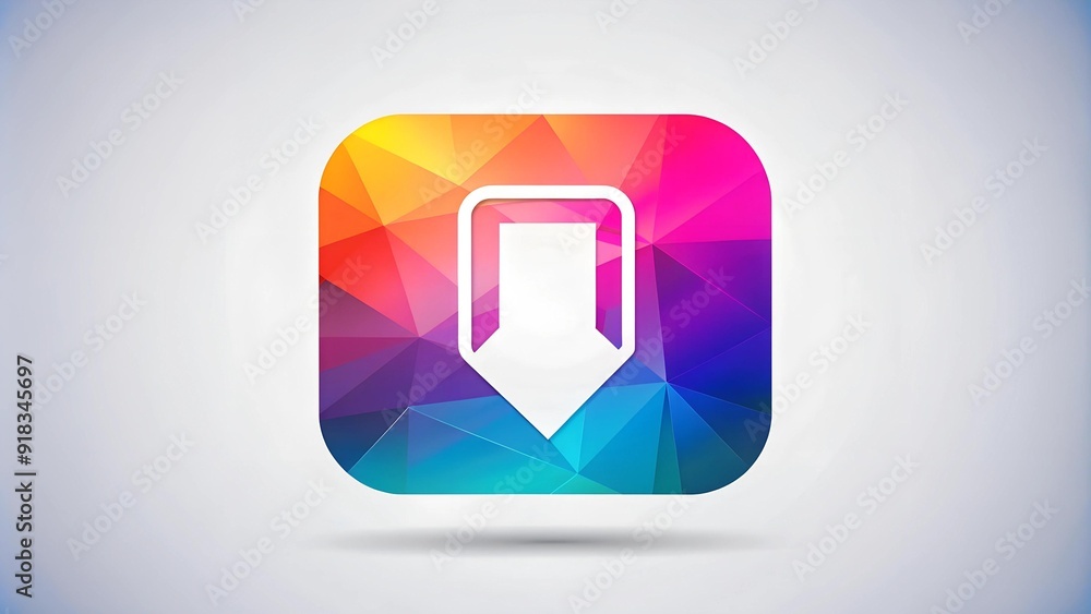 Aufkleber abstract geometric staple icon with gradient fill generative ai