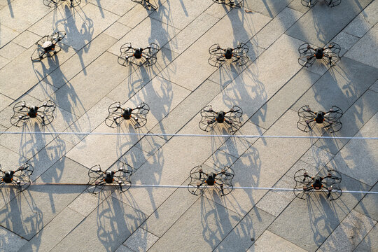 group of drones on floor