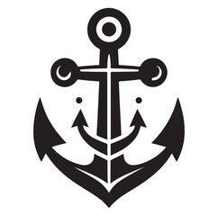 Anchors ship icon silhouettes vector. 