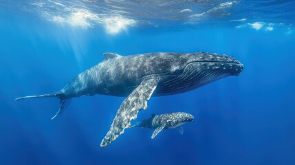 humback whale under the water 