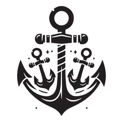 Anchors ship icon silhouettes vector. 