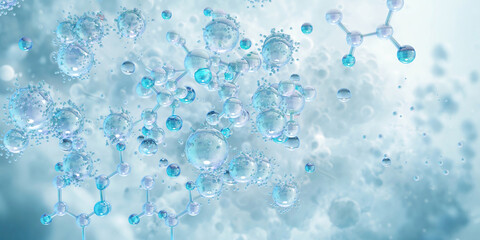 Molecular nano particles 3D structure. Molecules, atoms, electrons, chemical bonds, interactions. Biotechnology, chemistry, quantum physics, biology science. Education, scientific, medicine research