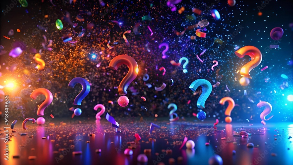 Poster cosmic question mark symphony generative ai