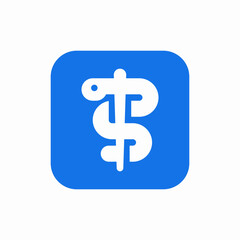 caduceus medical sign snake icon