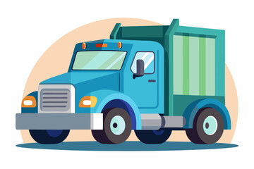 Blue Dump Truck with Green Bed