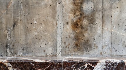 Obraz premium Aged concrete wall and brown marble background, high-res, full frame, with copy space.