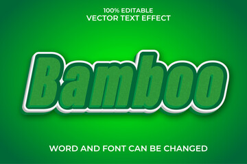 Bamboo 3D Vector Text Effect Fully Editable High Quality .
