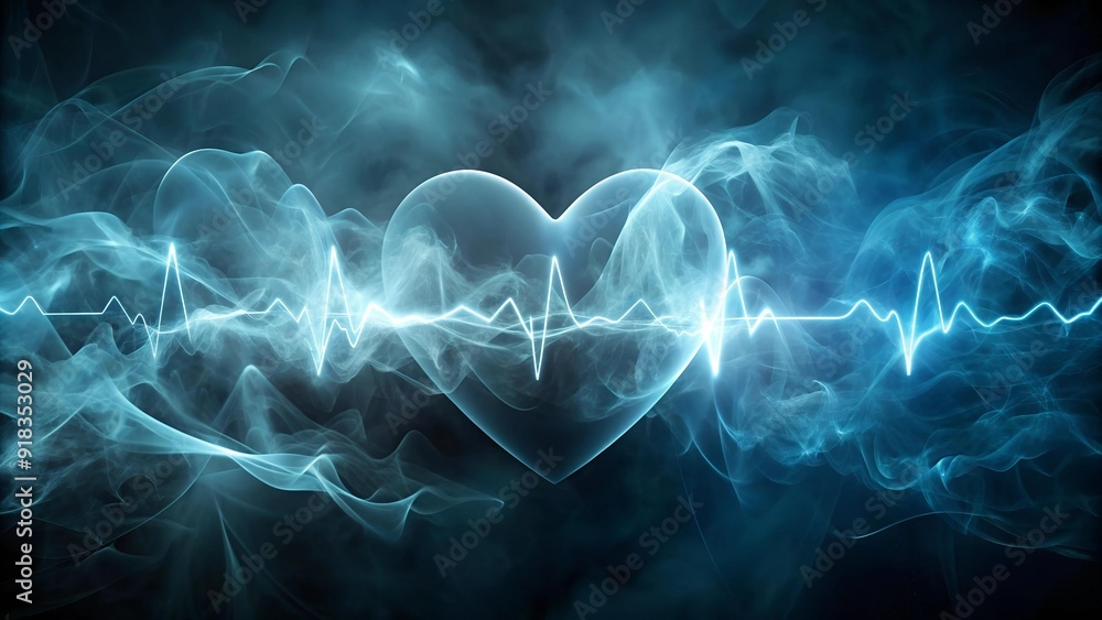 Aufkleber a mystical representation of the human heartbeat through abstract art and vaporous forms generative 