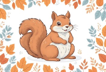 Fototapeta premium Illustration of a squirrel 